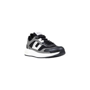 Armani Exchange grey polyester sneakers for men black and gray athletic sneaker with white accents sleek modern design
