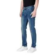 Armani Exchange Herrenjeans aus blauem Denim mit schmaler Passform und Fünf-Taschen-Design, Vorderansicht