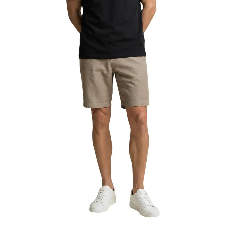 Armani Exchange Leinenshorts für Herren in Khaki mit taillierter Passform und Vordertaschen, Vorderansicht