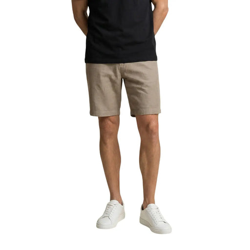 Armani Exchange Leinenshorts für Herren in Khaki mit taillierter Passform und Vordertaschen, Vorderansicht