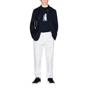 Armani Exchange Schwarze Herren-Umhängetasche mit elegantem, minimalistischem Design, aus Polyester, dezentes Branding auf der Vorderseite