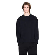 Armani exchange Schwarzes Herren-Sweatshirt aus Baumwolle im Oversize-Stil mit Rundhalsausschnitt, dezenter Vordertasche und lockerer Passform