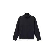 Armani Exchange Schwarzes Herren-Sweatshirt aus Baumwolle mit Reißverschluss, schlichtem, minimalistischem Design und zwei Seitentaschen