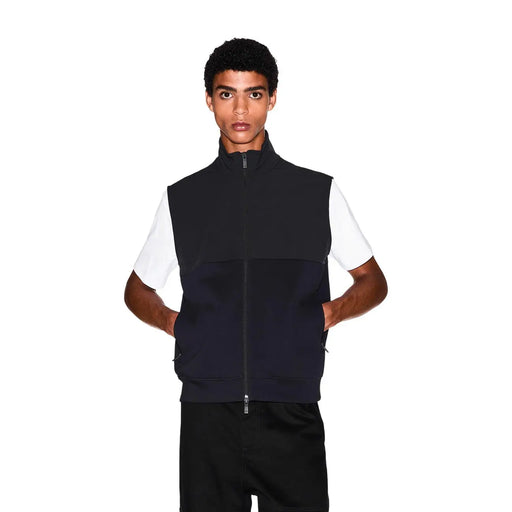 Armani Exchange Herren-Sweatshirt aus Baumwolle in Schwarz und Weiß mit Reißverschluss, farblich abgesetztem Design und modernem Stil