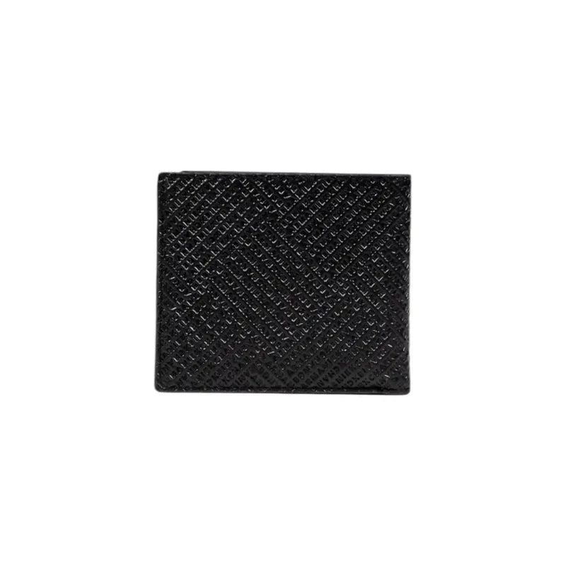 Black textured leather wallet from Armani Exchange for men