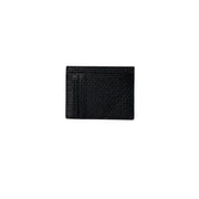 Black leather textured card holder from Armani Exchange Men Spring Summer Wallet collection