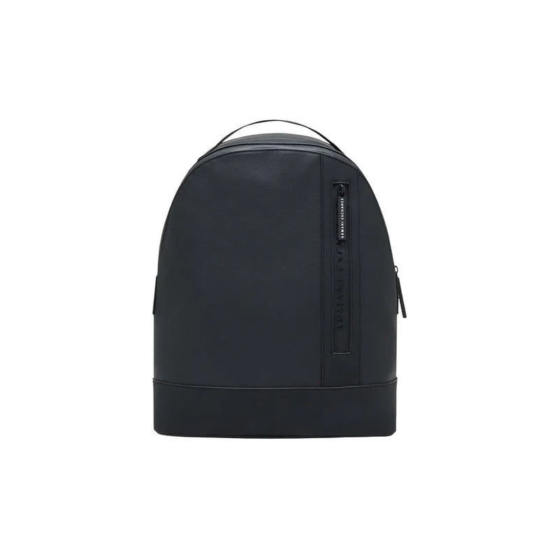 Armani Exchange Schwarzer Herren-Rucksack aus Polyester mit elegantem, minimalistischem Design und vertikalem Reißverschluss.