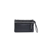 Armani Exchange Schwarze Herrenhandtasche aus Polyester mit schwarzem Lederarmband, silberfarbenem Reißverschluss und Logo-Verzierung