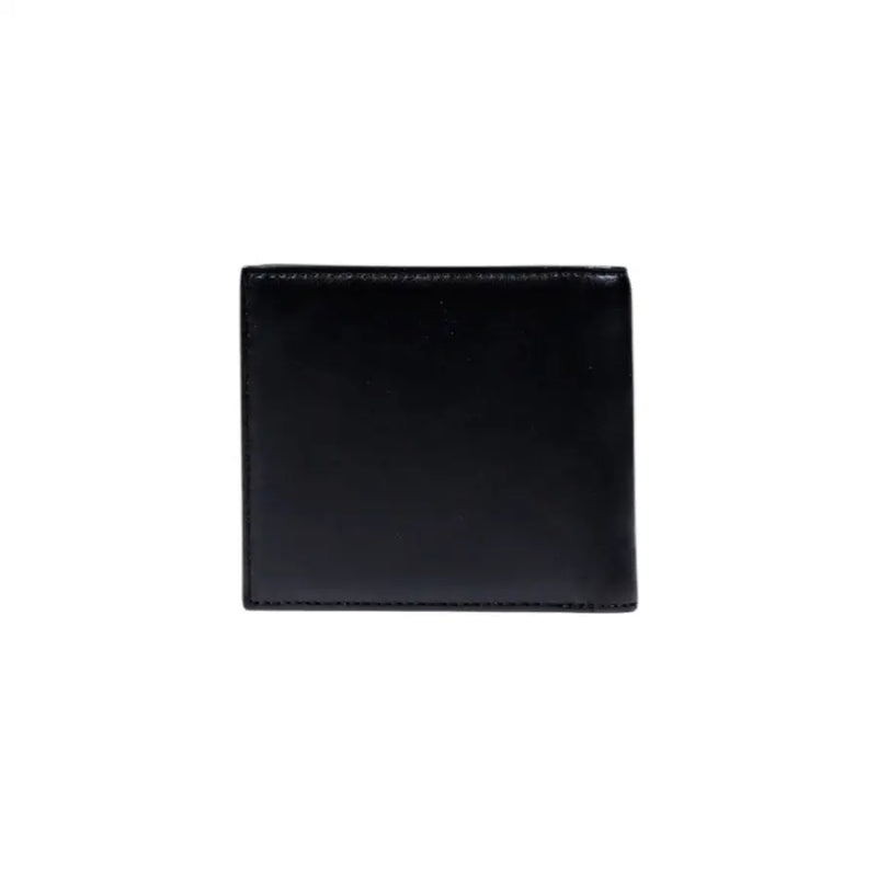 Black leather bifold wallet from Armani Exchange for men with inner pockets