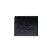 Black leather bi-fold wallet from Armani Exchange for men with inner pockets