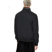 Armani Exchange Schwarze Herren-Bomberjacke aus Polyamid mit dezentem weißen Besatz am Kragen und Reißverschluss