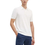 Weißes, kurzärmeliges Baumwoll-Poloshirt mit klassischem Kragen und Knopfleiste von armani exchange Herren blaue Kollektion