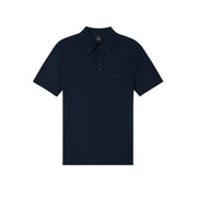 Armani Exchange Herren-Poloshirt aus blauer Baumwolle mit kurzen Ärmeln in Dunkelblau und dezentem, gesticktem Logo auf der Brust