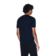 Armani Exchange Herren-T-Shirt aus blauer Baumwolle in Marineblau, kurzärmelig, Rundhalsausschnitt