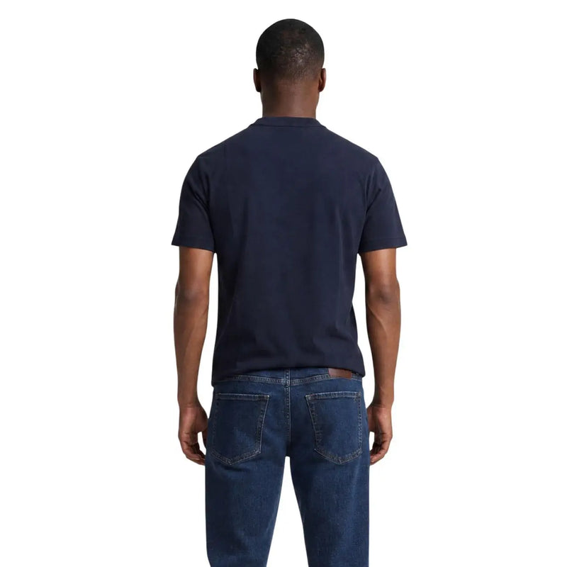 Armani Exchange Herren-T-Shirt aus blauer Baumwolle mit klassischem Rundhalsausschnitt und kurzen Ärmeln in Marineblau