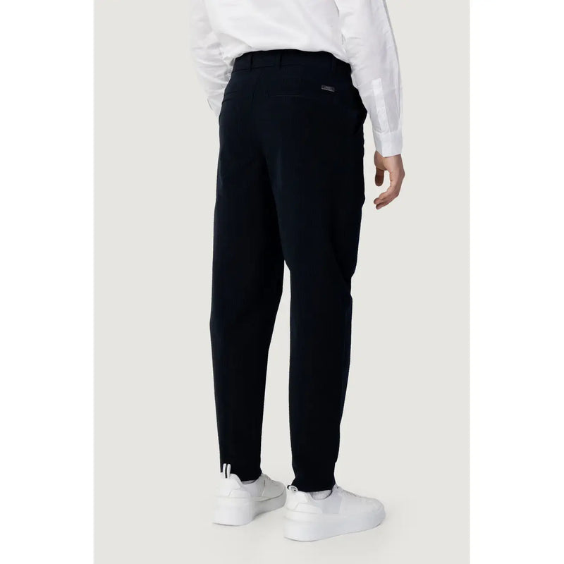 Armani Exchange men blue cotton trousers with a sleek modern cut and subtle side pockets for spring summer