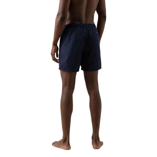 Armani Exchange men blue print navy polyester swimwear shorts with a simple design and subtle logo on waistband
