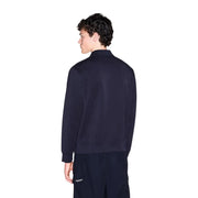 Marineblaue Trainingsjacke aus Baumwolle mit gerippten Bündchen und Saum von Armani Exchange Herren-Sweatshirt-Kollektion in Blau aus Modal-Mischgewebe