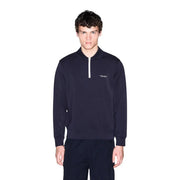 Armani Exchange Herren-Sweatshirt in Dunkelblau mit halbem Reißverschluss, weißem Reißverschluss, aus Modal-Mischgewebe und dezenter Bruststickerei