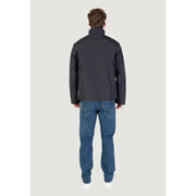 Armani exchange Schwarze, wasserdichte Herren-Polyesterjacke mit hohem Kragen und dezenten Nahtdetails