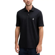 Schwarz Armani Exchange Poloshirt aus Baumwolle mit dezentem weißen Logo auf der linken Brust, Kurzarm, für Herren