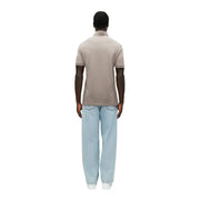Beige armani exchange Braunes Herren-Poloshirt aus Baumwolle mit kurzen Ärmeln, klassischem Kragen und gerippten Bündchen