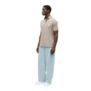 Armani Exchange Braunes Herren-Poloshirt aus Baumwolle mit kurzen Ärmeln in Beige und dezentem Brustlogo