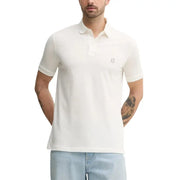 Armani Exchange Braunes Herren-Poloshirt aus Baumwolle mit kurzen Ärmeln und einem strahlend weißen Polokragen mit gesticktem Brustlogo