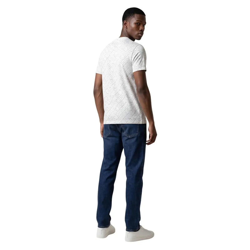 Armani Exchange men t-shirt white short-sleeved with subtle geometric pattern in lightweight fabric