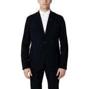 Schwarzer, einreihiger Anzug aus Baumwolle mit elegantem, tailliertem Schnitt und Zweiknopfverschluss von Armani Exchange