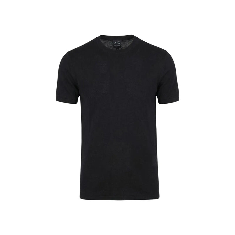Armani Exchange men t-shirt black crew neck short sleeves casual cotton fabric design