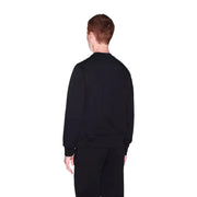 Armani Exchange Schwarzes Herren-Sweatshirt aus Baumwolle mit Rundhalsausschnitt, langen Ärmeln und gerippten Bündchen