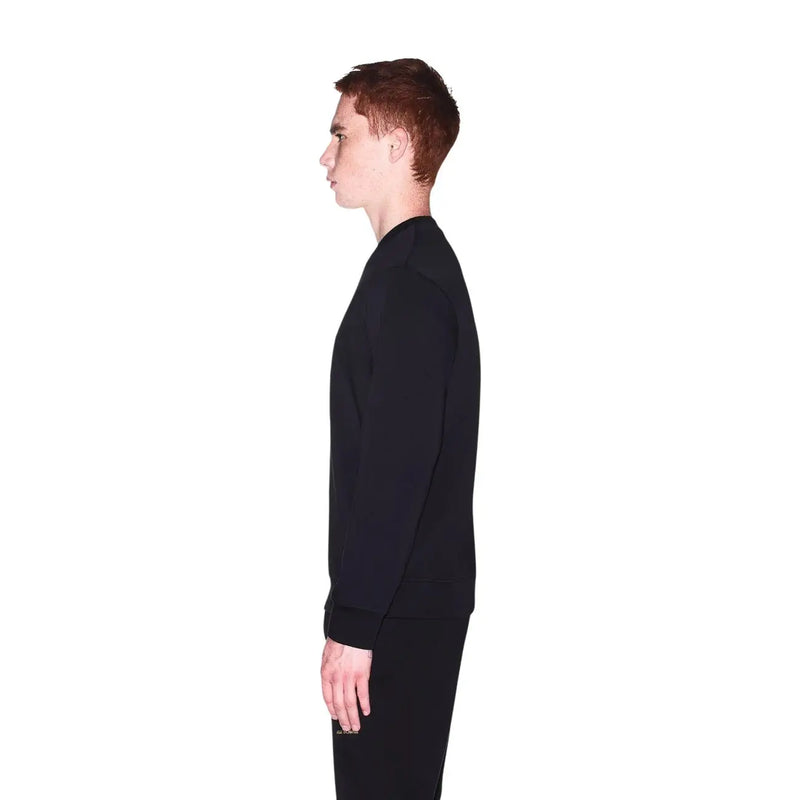 Armani Exchange Herren-Baumwoll-Sweatshirt, schwarz, Rundhalsausschnitt, langärmelig, Vorderansicht