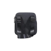Armani Exchange Schwarze Herren-Umhängetasche aus strukturiertem Polyester mit verstellbaren Trägern und Reißverschluss, 22 x 23 x 1 cm