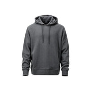 Armani Exchange Herren-Kapuzenpullover aus grüner Baumwolle mit dunkelgrauer, strukturierter Kapuze und passenden Kordelzügen