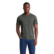 Armani Exchange Grünes Herren-T-Shirt aus Baumwolle mit olivgrünen kurzen Ärmeln und dezentem, verwaschenem a|p-Logo auf der Brust