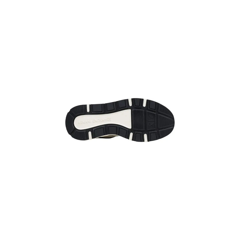 Schwarze Gummisohle mit weißer Zwischensohle und Keds-Logo armani exchange Rückseite der grünen Polyester-Sneaker für Herren