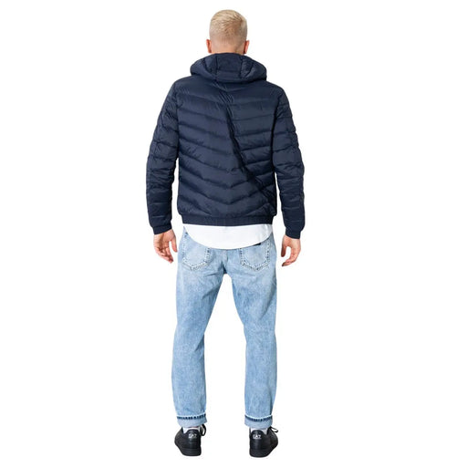 Marineblau Armani Exchange Herren-Kapuzenjacke aus gestepptem Polyester mit Daunenfüllung und Kapuze