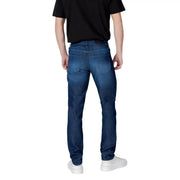 Dark blue Armani Exchange men jeans slim fit with subtle thigh fading made of cotton stretch fabric