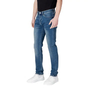 Armani Exchange Herrenjeans aus blauem Baumwollstretch mit schmaler Passform und klassischem Fünf-Taschen-Design