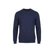 Armani Exchange Herren-Strickwaren, marineblauer Rundhalspullover mit dezentem Rautenmuster, lange Ärmel