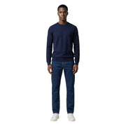 Armani Exchange Herren-Strickwaren: Marineblauer Langarm-Rundhalspullover, perfekt für Freizeit und formelle Anlässe