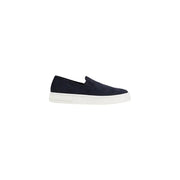 Marineblaues Wildleder Armani Exchange Herren-Ledermokassin-Sneaker zum Hineinschlüpfen mit weißer Gummisohle, Größe 11