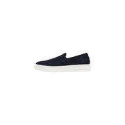 Armani Exchange Herren-Mokassins aus marineblauem Wildleder, Schlupfschuhe mit weißer Plateausohle, Größe 11