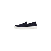 Armani Exchange men leather moccasin shoes in navy blue suede slip-on with white platform sole size 11