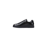 Schwarzes Leder niedrigtop Sneaker mit klobiger Gummisohle von Armani Exchange für Männer