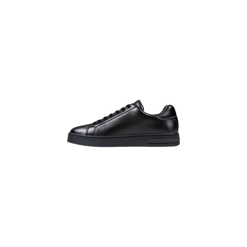 Schwarzes Leder niedrigtop Sneaker mit klobiger Gummisohle von Armani Exchange für Männer