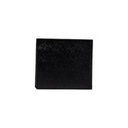 Armani Exchange men leather wallet black with subtle grainy textured surface measuring 10x11x2 centimeters