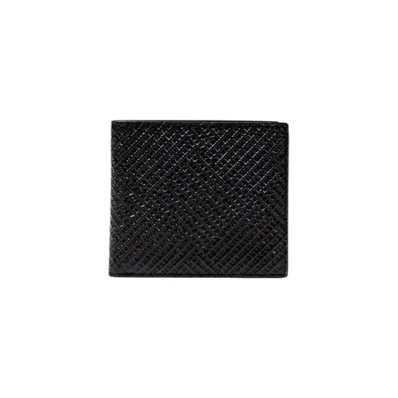 Black bi-fold leather wallet with textured finish from Armani Exchange Men collection