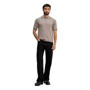 Armani Exchange Herren-Polohemd, braun, kurzärmelig, aus Baumwolle mit schwarzem Besatz an Kragen und Ärmelbündchen